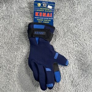 Kenai Black Neoprene Sports Gloves SZ L Fishing Hunting Slit Finger Cold Wet 011